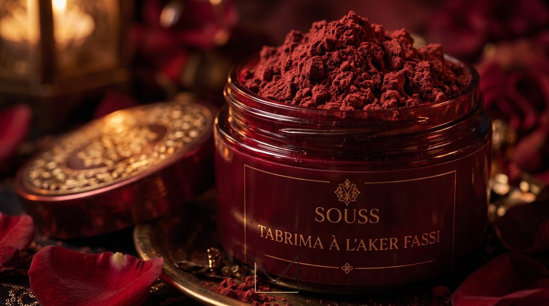 Tabrima à l’Aker Fassi, poudre rosée traditionnelle du rituel hammam